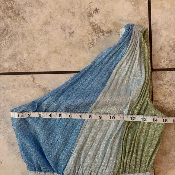 BCBGMAXAZRIA Women's One Shoulder Multi Color Gown Dress size Small Prom Formal - Picture 7 of 16